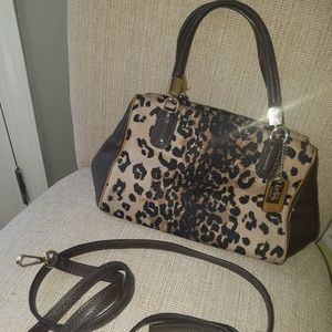 Coach lepoard mini handbag with dust bag